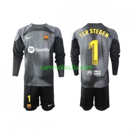Camisolas de futebol FC Barcelona Ter Stegen 1 Guarda Redes Criança Equipamento Alternativa 2022/23 Manga Comprida